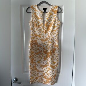 Chic Yellow and White Floral Midi Dress